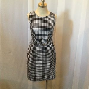 J CREW Blue Gingham Sleeveless Belted Dress